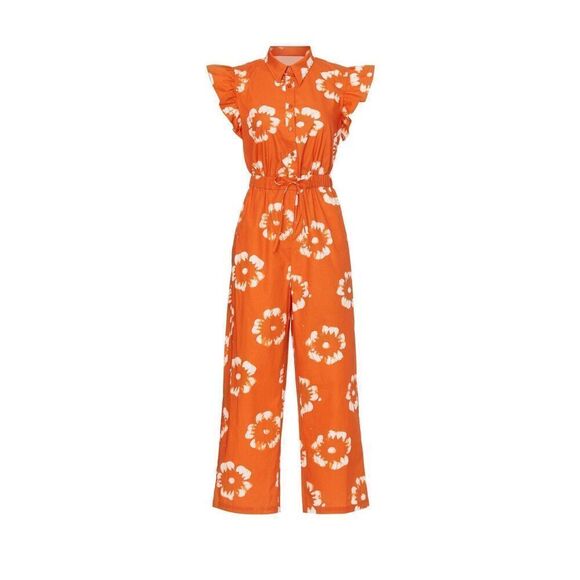 Busayo x RTR Orange Ruffle Jumpsuit 💙 - Picture 4 of 10